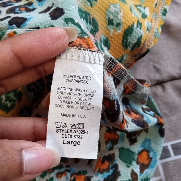 Jodifl colorful long ruffle sleeveless maxi dress size L Multicolor leopard - Picture 8 of 10